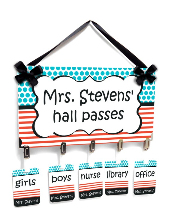 classroom hall passes sign teachers class boys girls office