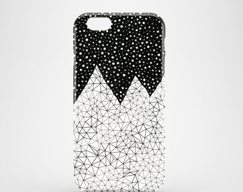Day and Night mobile phone case, iPhone 7, iPhone 7 Plus, iPhone SE, iPhone 6S iPhone 6, iPhone 5S, iPhone 5, monochrome mountain phone case