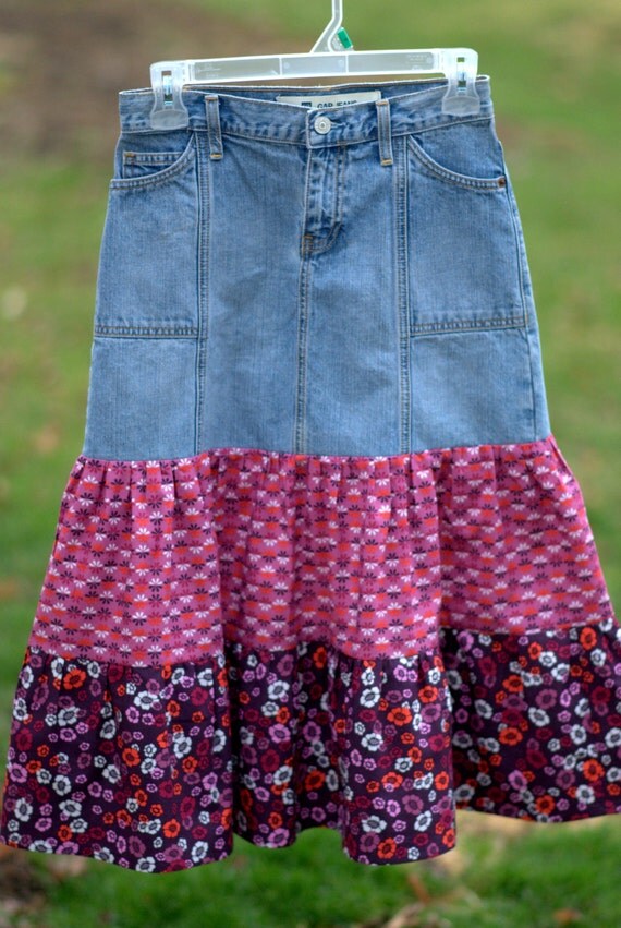 Purple Inspiration Upcycled Jean Skirt size 0