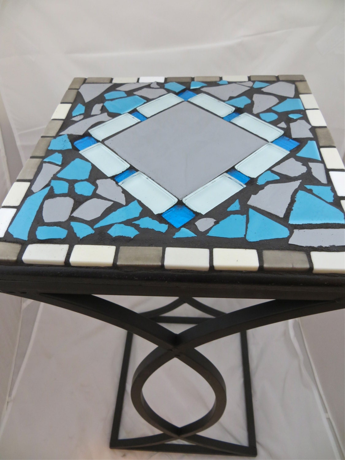 Mosaic side table or plant stand