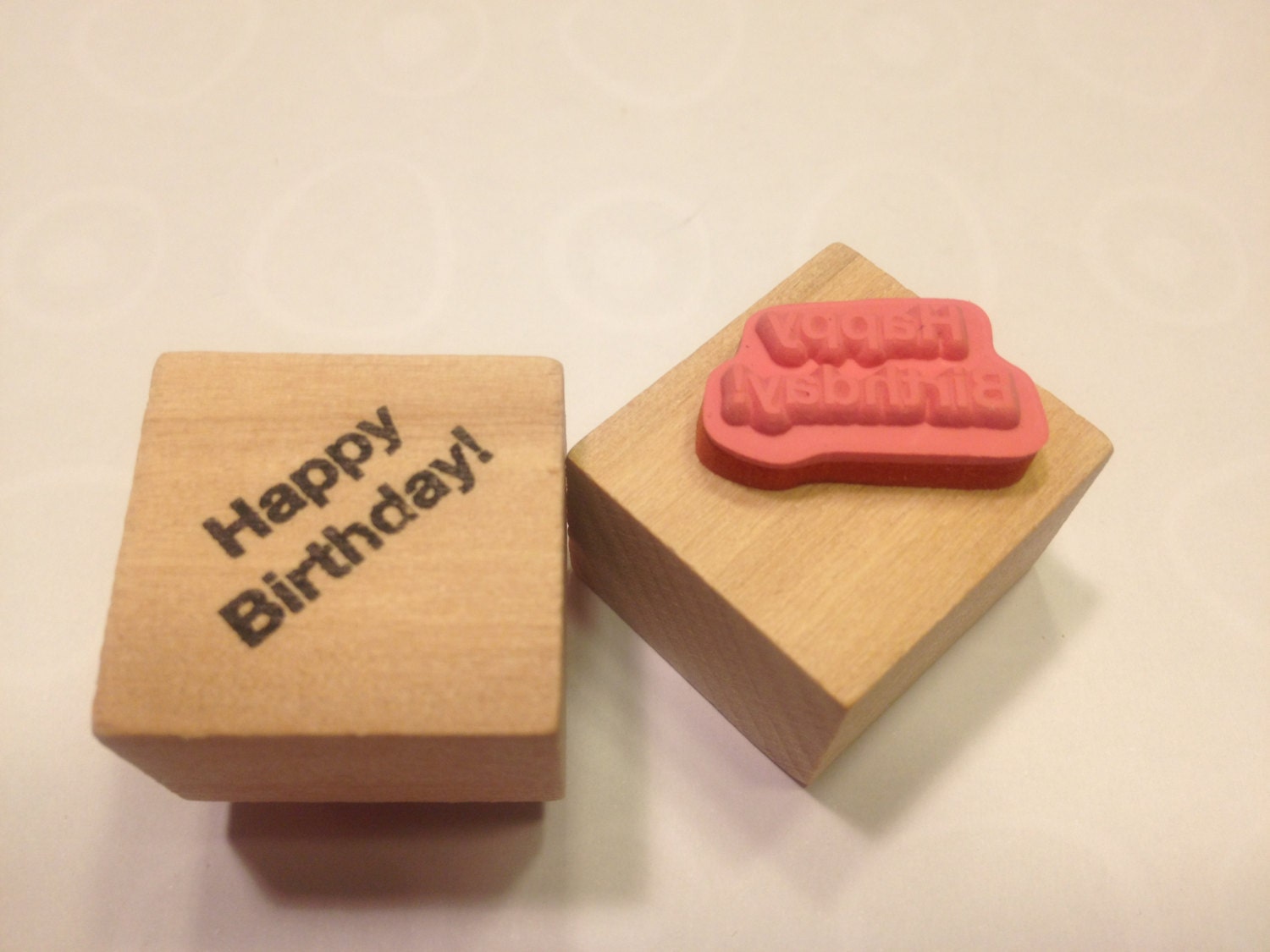 small Happy Birthday rubber stamp 20 mm A11