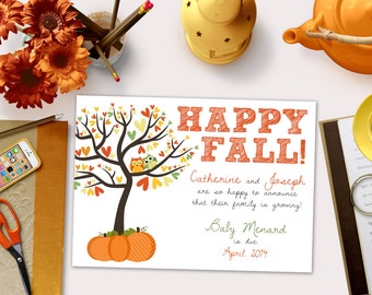 fall pregnancy announcement cards