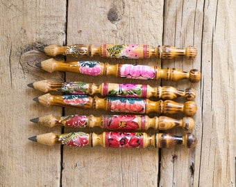 Vintage Wooden Hand Painted Pencil Souvenir, Collectibles, Wooden Gift