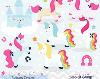 INSTANT DOWNLOAD - Unicorn Clipart and Vectors or Horse Clip art for personal and commercial use