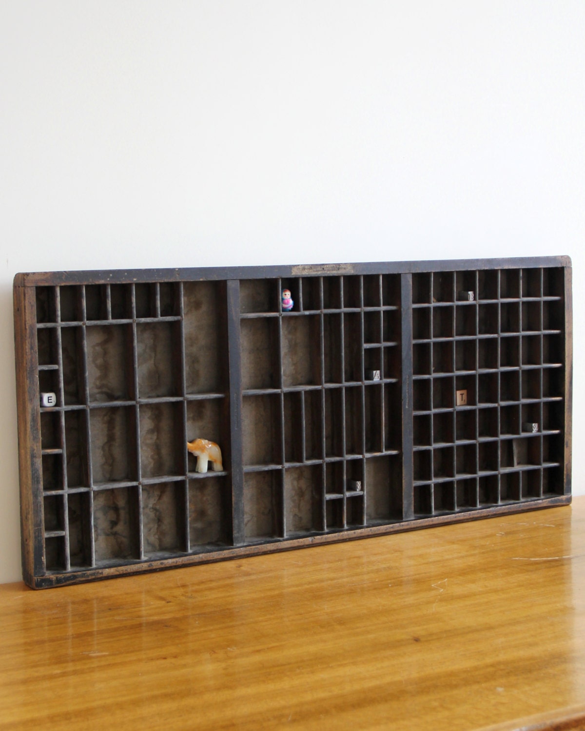 Vintage Printers Tray Vintage Wooden Letterpress Printer’s Tray