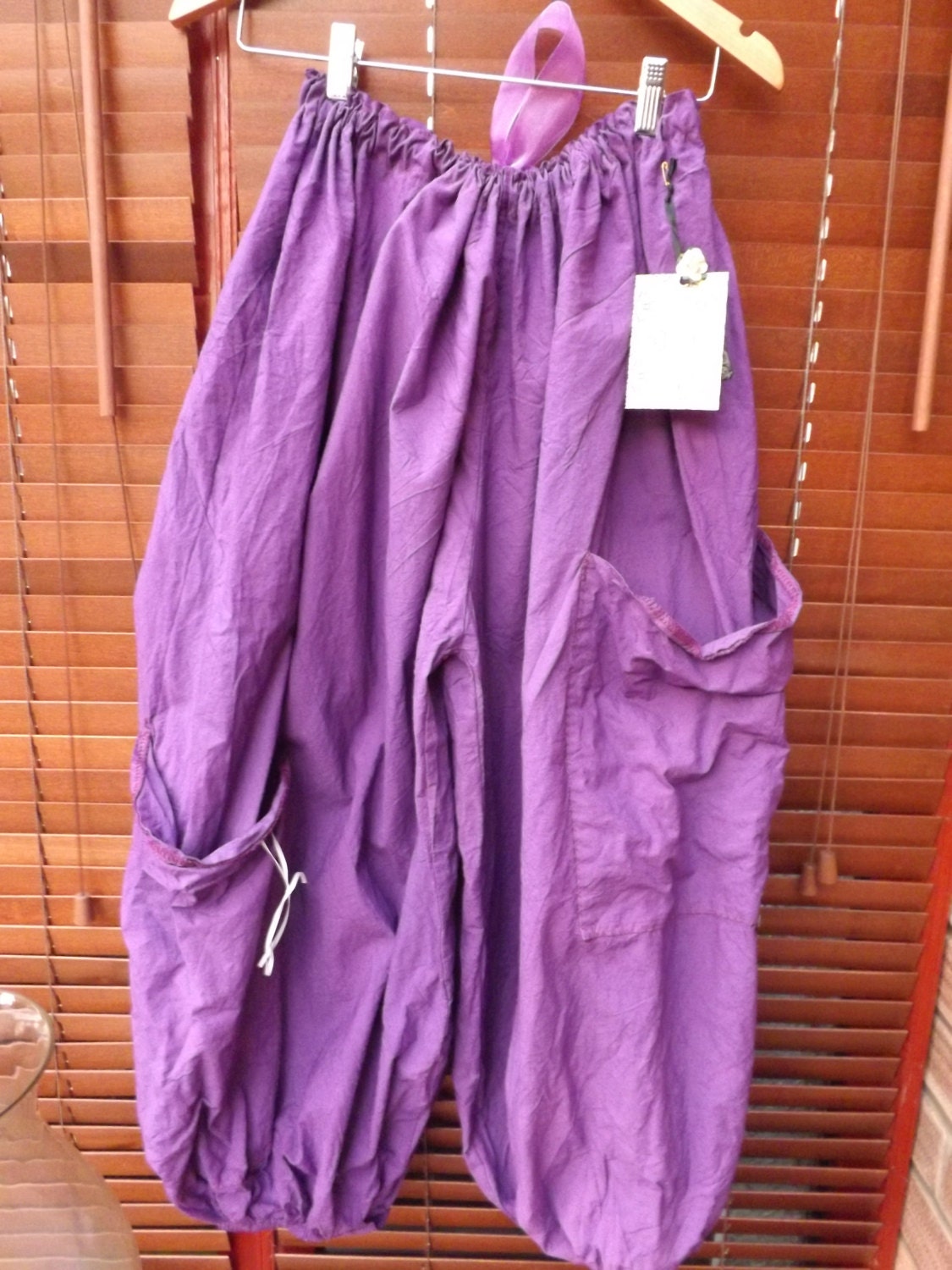 RitaNoTiara Purple Pure cotton Quirky Funky wide leg Lagenlook