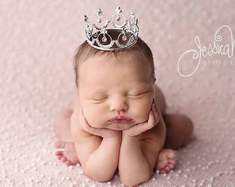 Newborn Crown, crown, newborn photo prop, princess crown, crystal crown, baby crown, photo Prop, photography prop - Lola