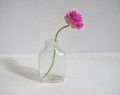 Vintage Clear Glass Tiny Bottle - Use For Diffuser, Small Vase, Upcycle, etc