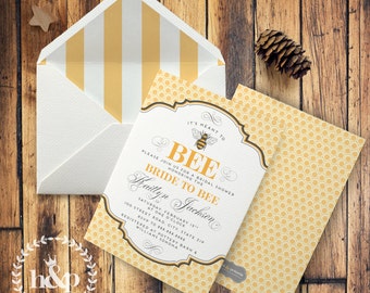 Vintage Inspired It's Meant to Bee Bridal Shower Invitation