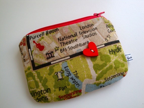 Handmade cotton Change zip purse - Coin purse - girls - women- gift ...