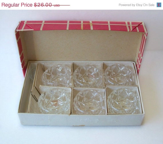 ON SALE Vintage Bohemia Glass Salt Cellars Set w/ Spoons Made in ...