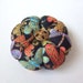 Pincushion DRAGONFLY FABRIC. Great for a sewing gift - Round Pin cushion Double Sided dragonflies. gold accents Pin needle holder.