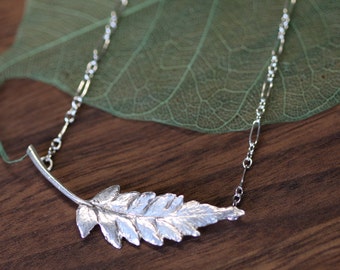 Sterling Silver Fern Leaf Pendant Necklace