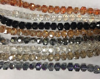 12x15mm hexagon shaped chinese crystal glass, 20beads