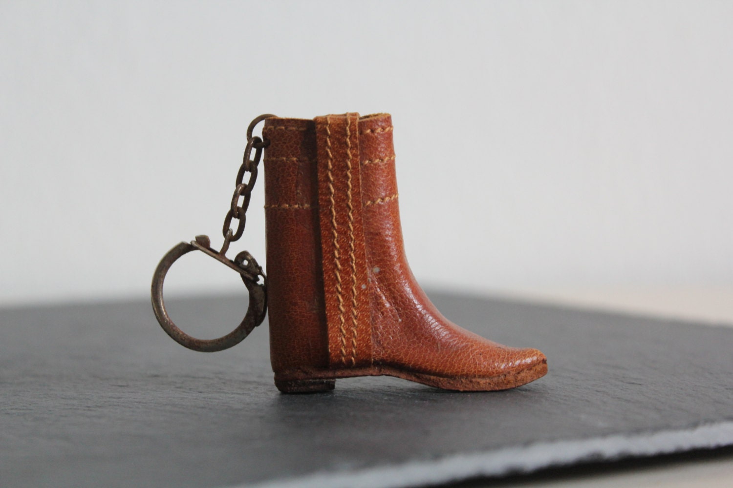 Vintage Boot Keychain Leather Key Holder Shoe by CakeNumber9