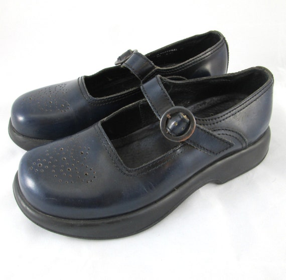 Dansko Mary Jane Clogs Woman's size 38 Blue Leather by RetroHand