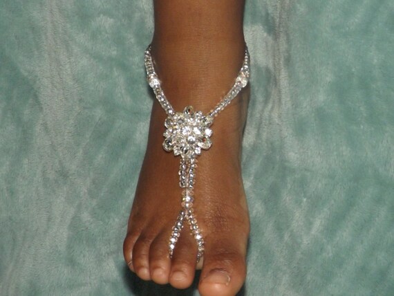 Crystal Rhinestone Baby Barefoot Sandals Toddler Jewelry Girls Jewelry ...