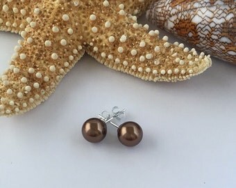 Chocolate Pearl Studs