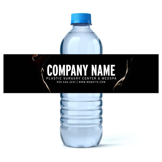 24 Custom Water Bottle Labels Plastic Surgeon by iCustomWater