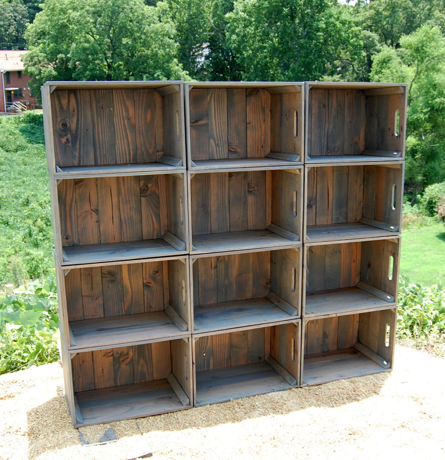 Dozen Wooden Crates/ Wall Unit/ Bookcase/ Storage/ Crate