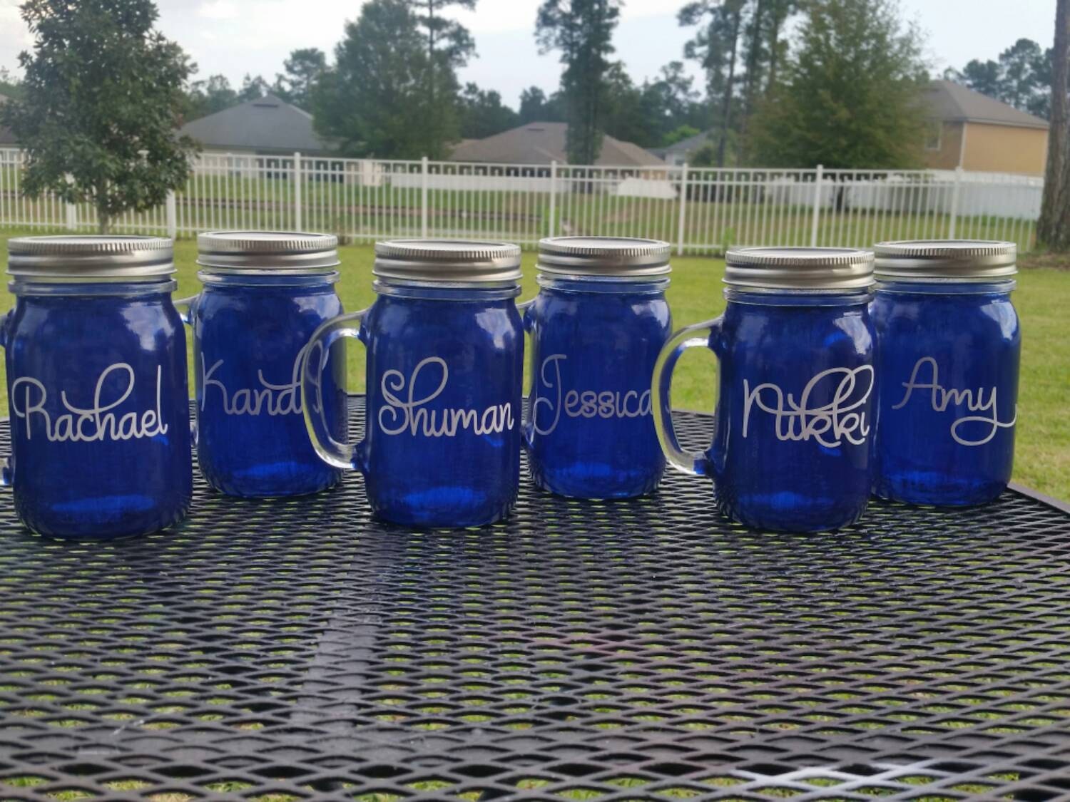 16 Oz Personalized Wedding Mason Jar Sippy Tumbler Glass With 4933