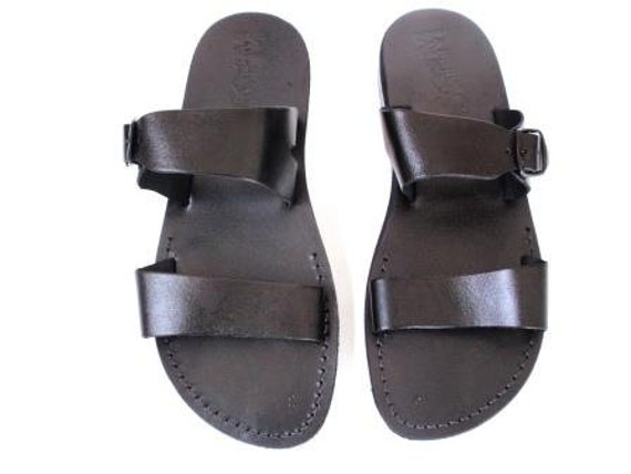 SALE ! Leather Sandals DOUBLE Mens Shoes Jesus Jerusalem Strappy ...