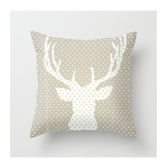 Modern Deer Antler Throw Pillow Antler Pillow by BeckyMcCreary