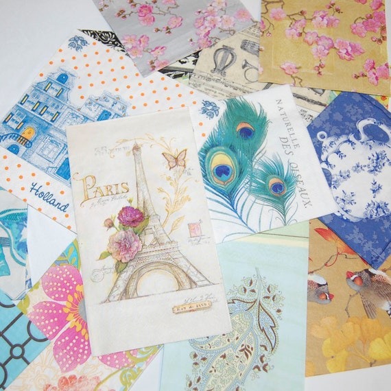 Decoupage Napkins Lot 16 Beautiful Paper by craftpapersource