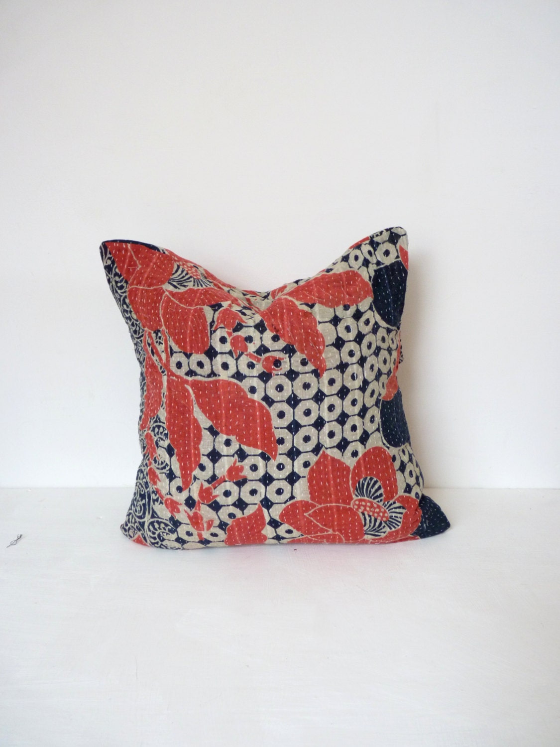 kantha pillow case // rustic pillow // boho by LiveLoveSmile