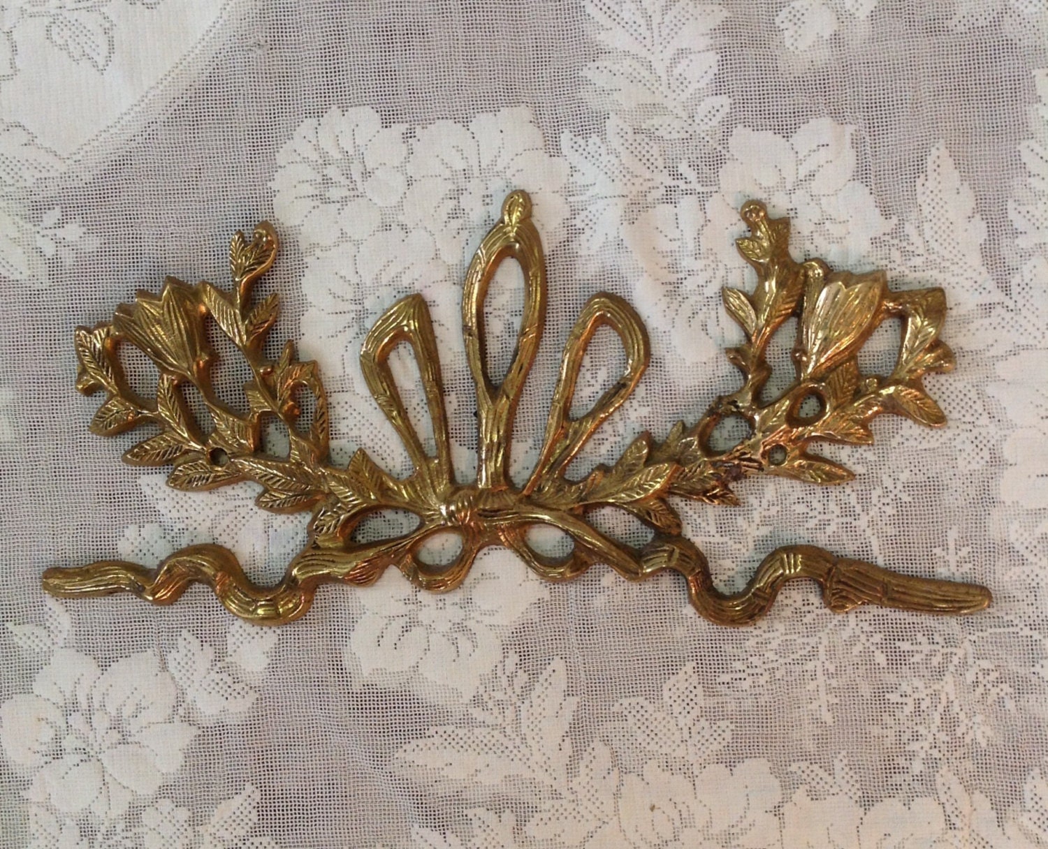 Ornate cast brass metal header window door by MargueritesWoodShed