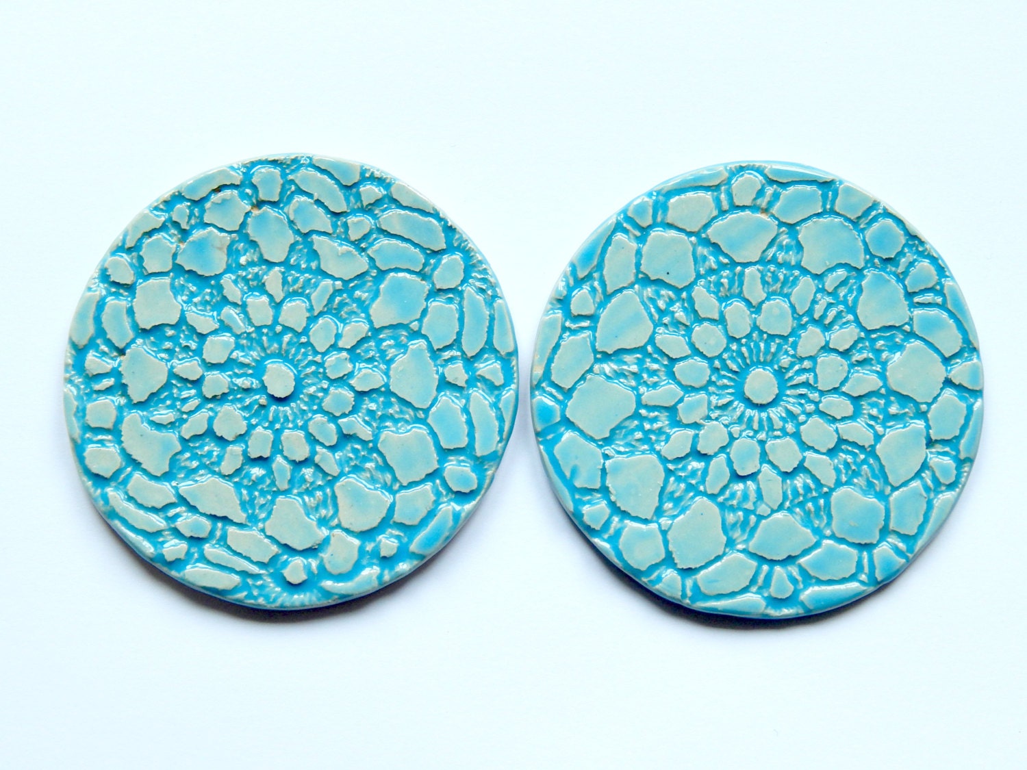 round tile coasters ceramic coaster blue glaze housewarming