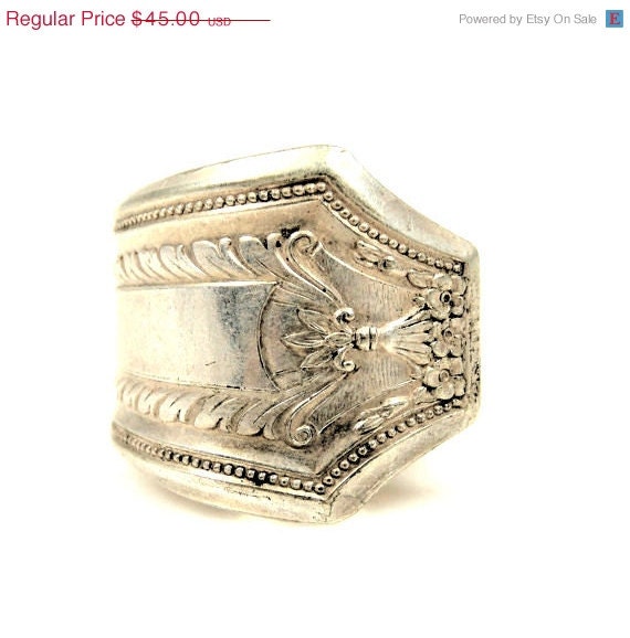 On Sale Vintage Sterling Silver Spoon Ring 8