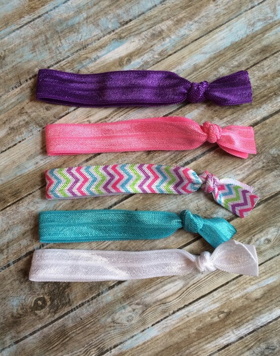 No Damage Hair Ties Chevron Hair Ties Elastic Hair by HaleysBows