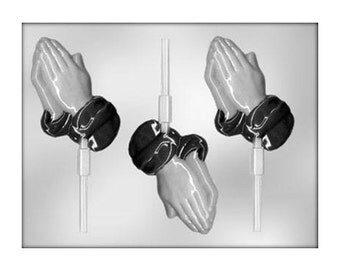 Praying Hands Chocolate Lollipop Sucker Mold - Party Favors - Baking Candy Making Party Supplies