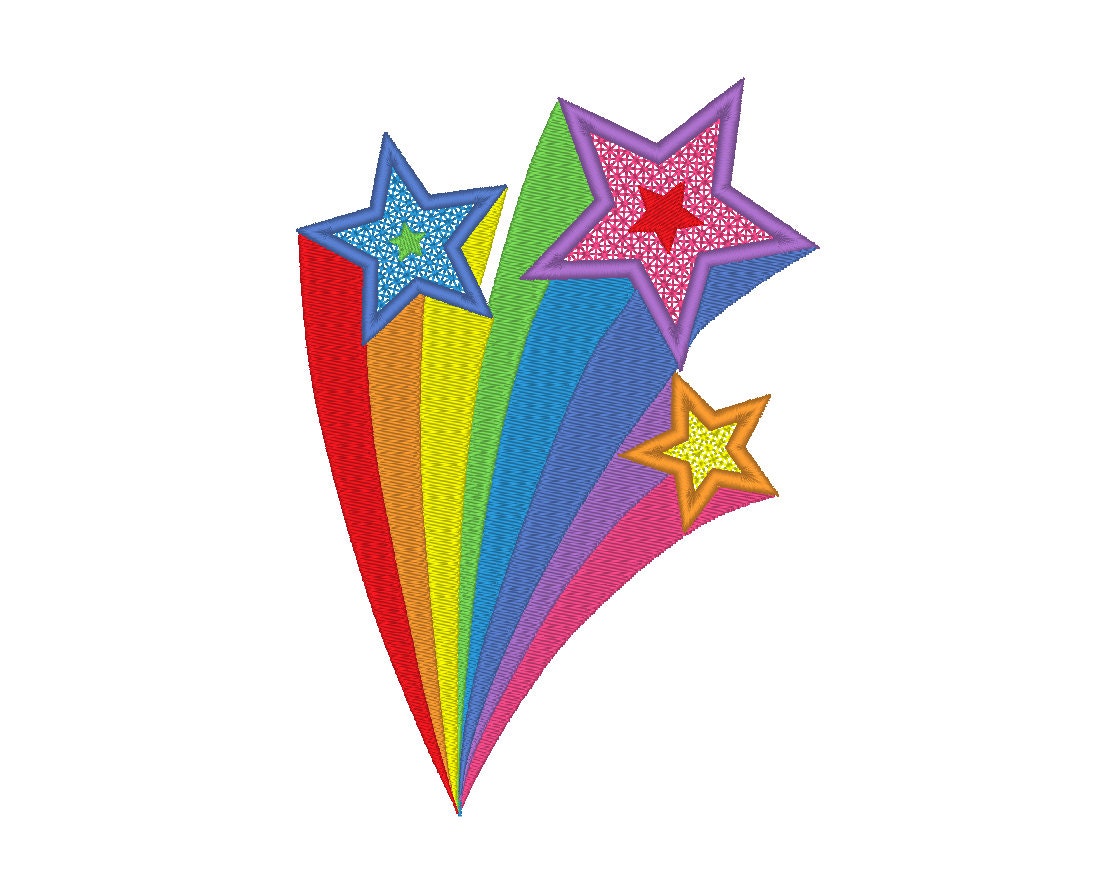 Rainbow shooting tail stars comet embroidery star etsy wishing machine something request order custom made just saved What are wish flowers called