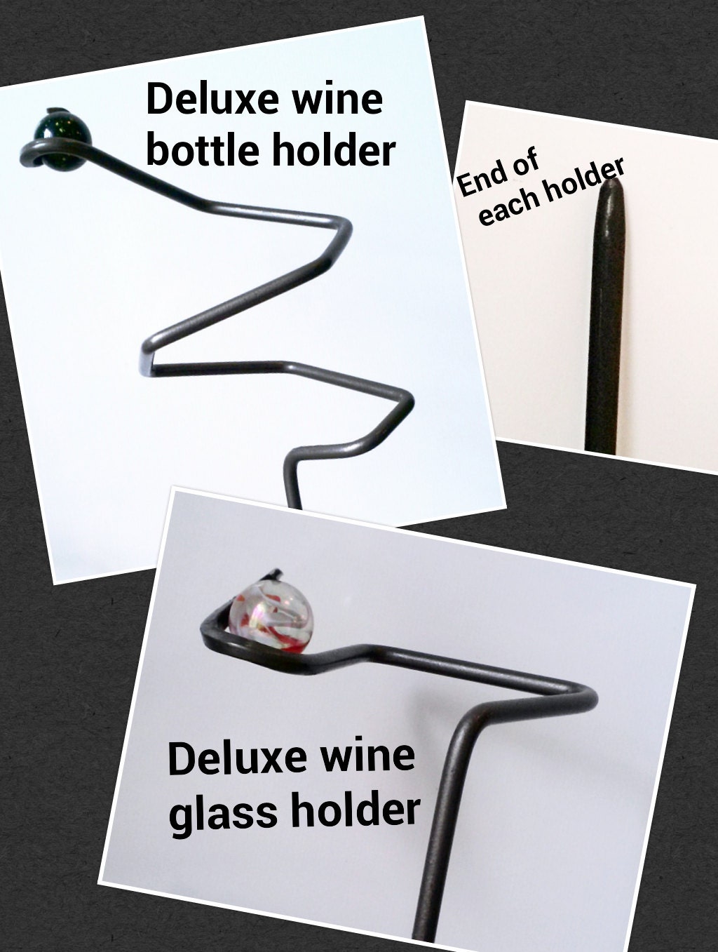 DELUXE VERSION1 Outdoor Wine Glass Holder Blacksmith