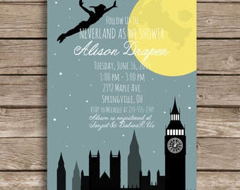 Peter Pan Baby Shower, Printable Invitation