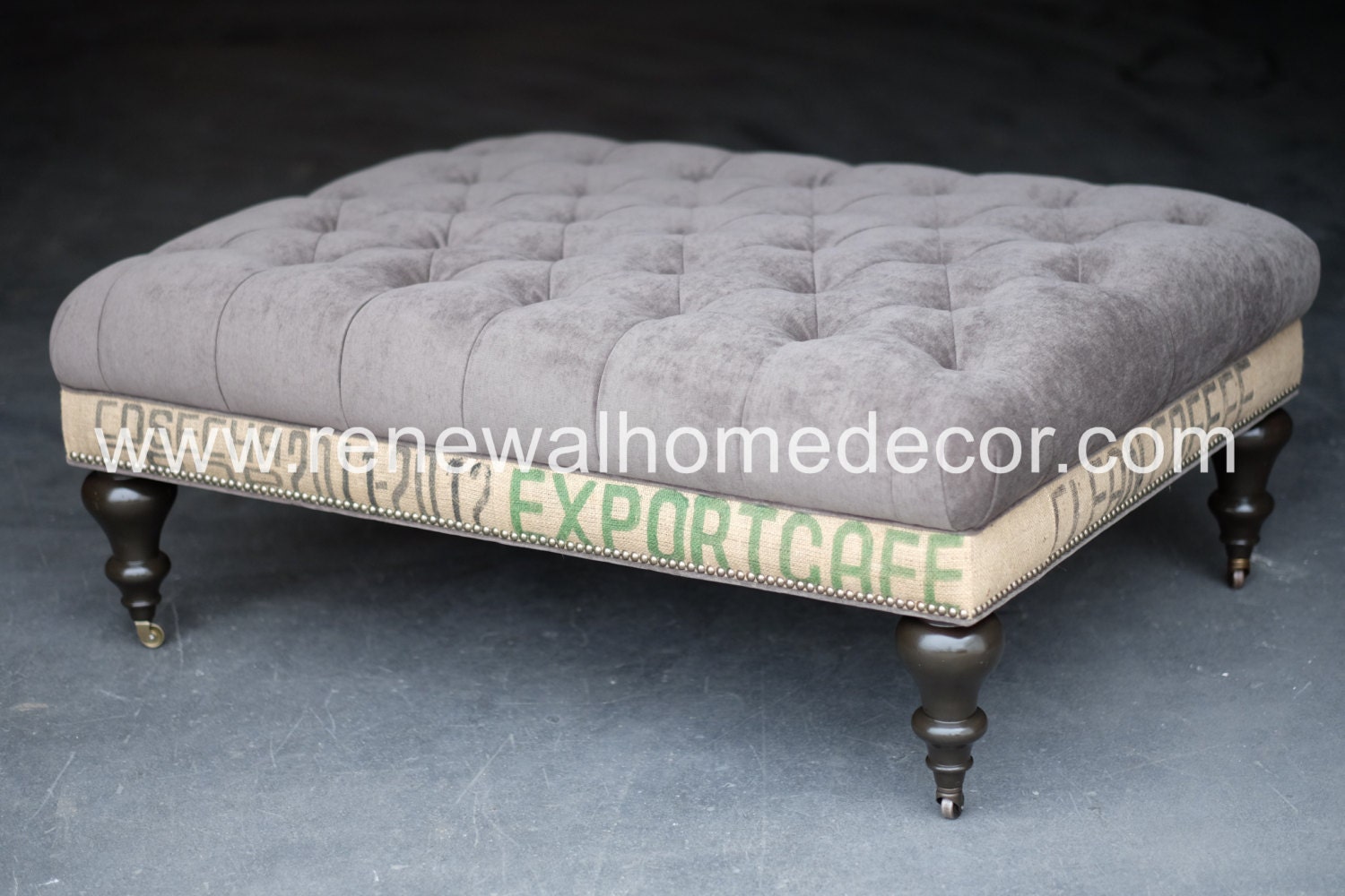Custom Order Large upholstered tufted coffee table ottoman