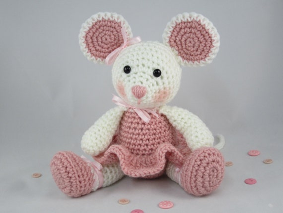 Ballerina Mouse Crochet Stuffed Mouse Amigurumi Mouse