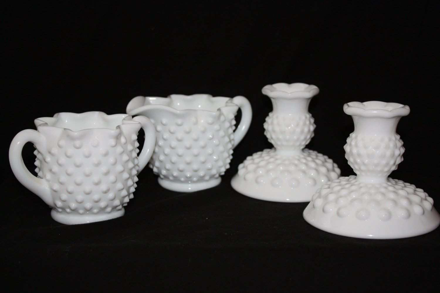 SALE Fenton 4 pieces White Milk Glass by WillODellAntiques