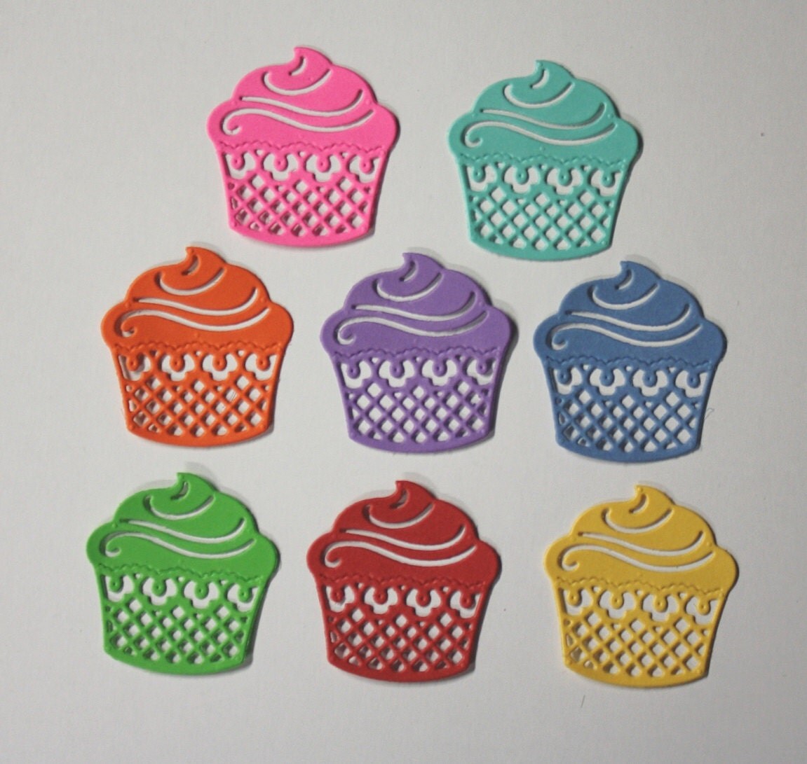 8 Pretty Filigree Cupcakes/Die Cuts/Embellishments/Scrapbooking/Card