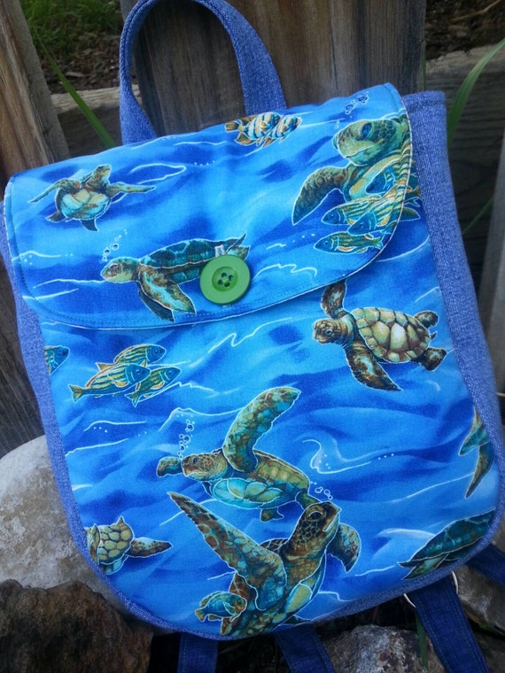 Sea Turtle Toddler Backpack Boys Backpack by BagsBeadsandMore