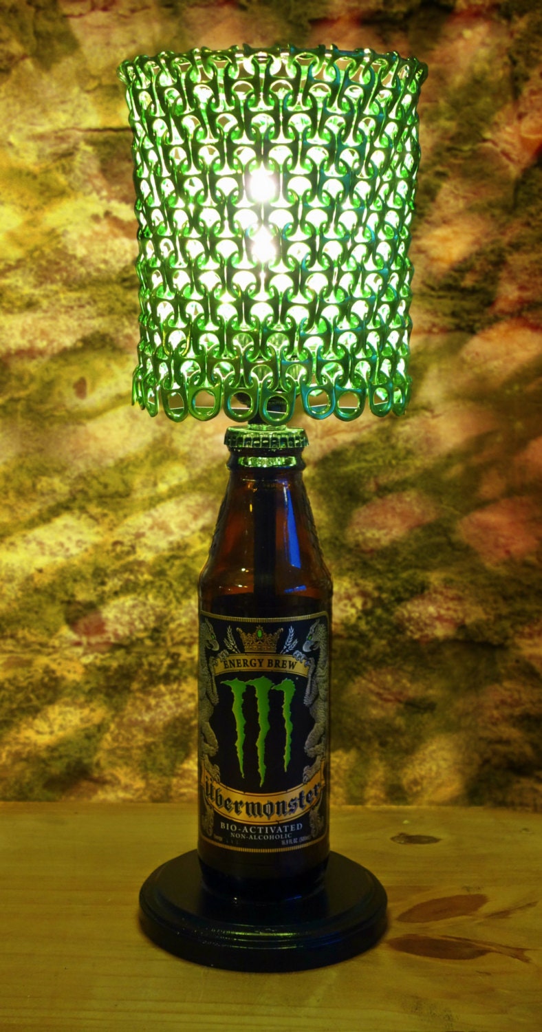 Upcycled Bottle Lamp Made From Monster Energy by LicenseToCraft