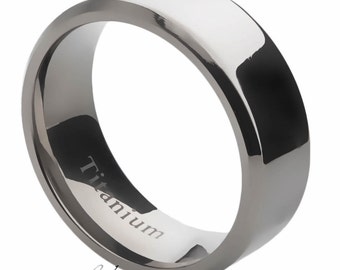 gloss black titanium wedding rings