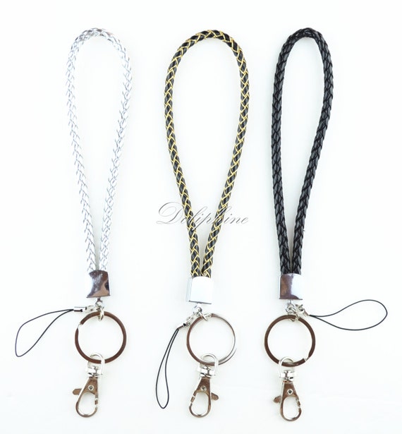 Wristlet Braided Leather Key chain and Key fob