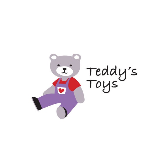 Teddy bear logo children's clothes logo children's