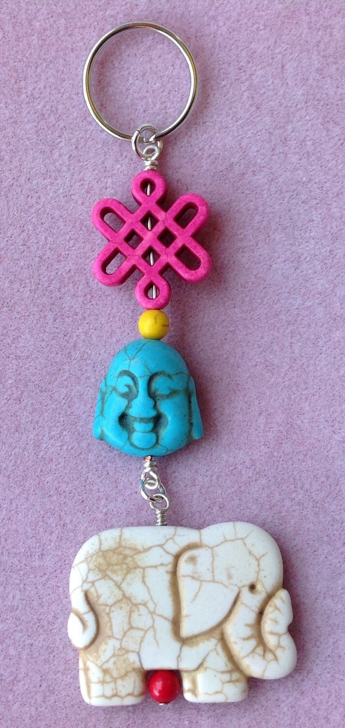 Good Luck Elephant Keychain by beadingbamma on Etsy