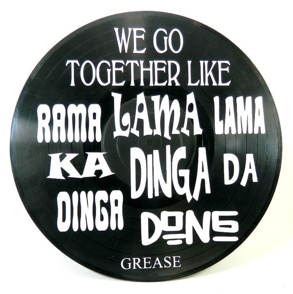 Grease We Go Together song lyrics vinyl on vinyl by ThreeRdesigns