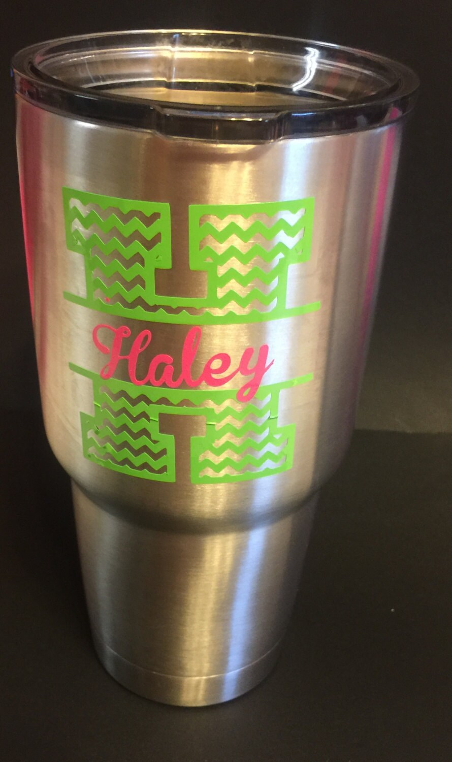 names tumblers with Chevron Decal Name Yeti With Initial Tumbler