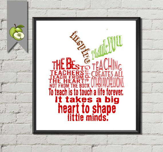 items similar to teacher appreciation gift teacher quotes thank you